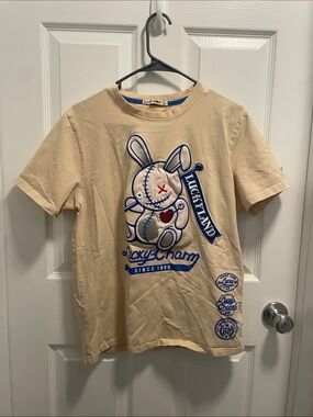 Lucky Charm Kids' Beige Graphic Tee - Lucky Land Bunny
